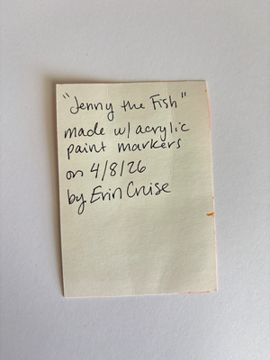 "Jenny the Fish" Vibrant Betta Fish Tiny Art aceo art card thumbnail 2