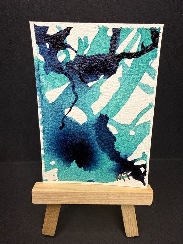 GreenBlue No 4 aceo art card