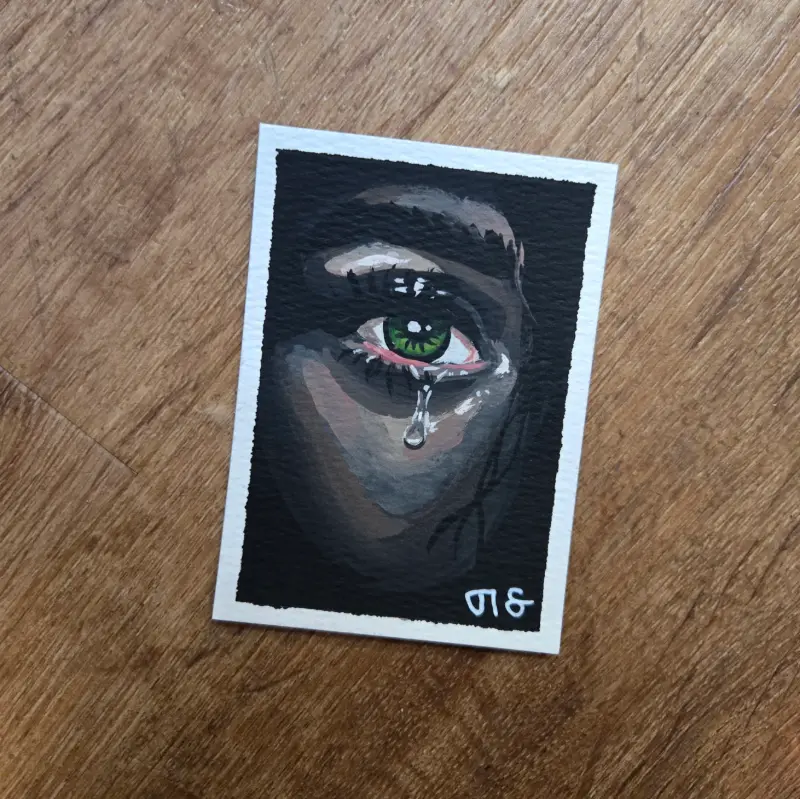 Sad aceo art card