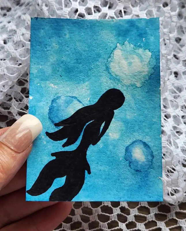 Mermaid Shadow aceo art card