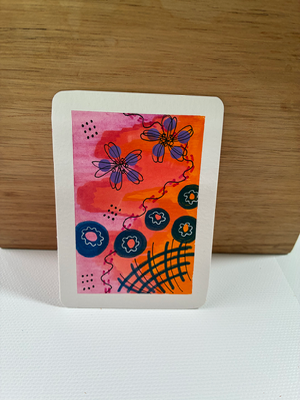 Bright abstract aceo art card thumbnail 2
