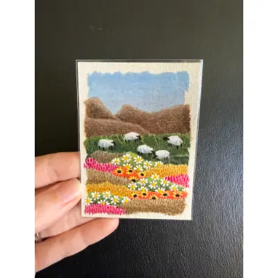 Soft Friends of the Meadow aceo art card thumbnail 2
