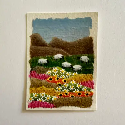 Soft Friends of the Meadow aceo art card thumbnail 1