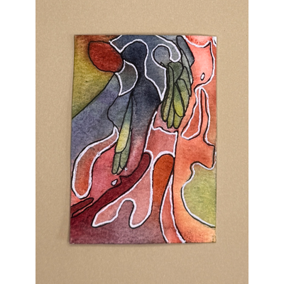 Deconstructed Parrot aceo art card thumbnail 1