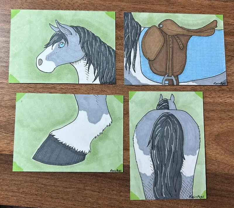 Cricket the Horse Full Set aceo art card