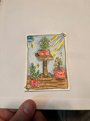 Plants at Home aceo art card thumbnail 3