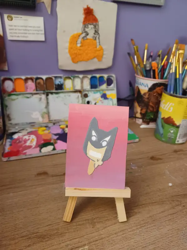 Melting Batman aceo art card