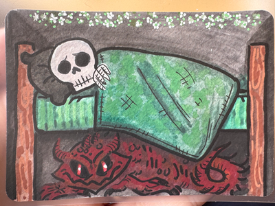 Sleep Tight aceo art card thumbnail 1