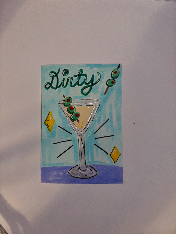 Dirty Martini aceo art card