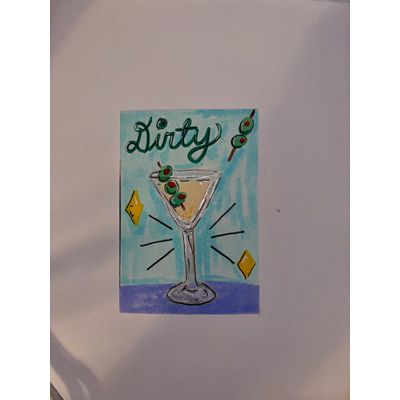 Dirty Martini aceo art card thumbnail 1