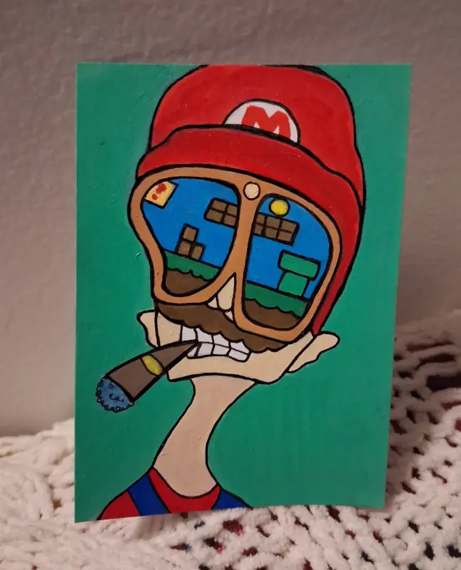 Fear and Loathing in Mario World aceo art card