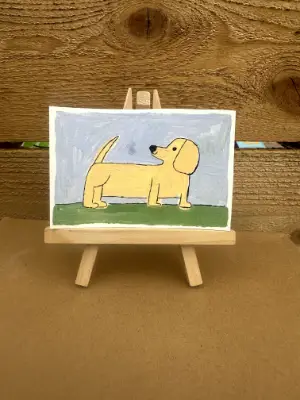Little Dog aceo art card thumbnail 1