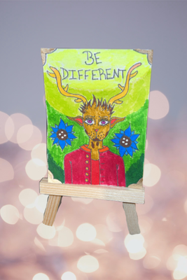 “Be Different” aceo art card thumbnail 2