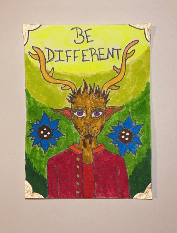 “Be Different” aceo art card