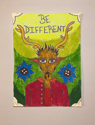 “Be Different” aceo art card thumbnail 1