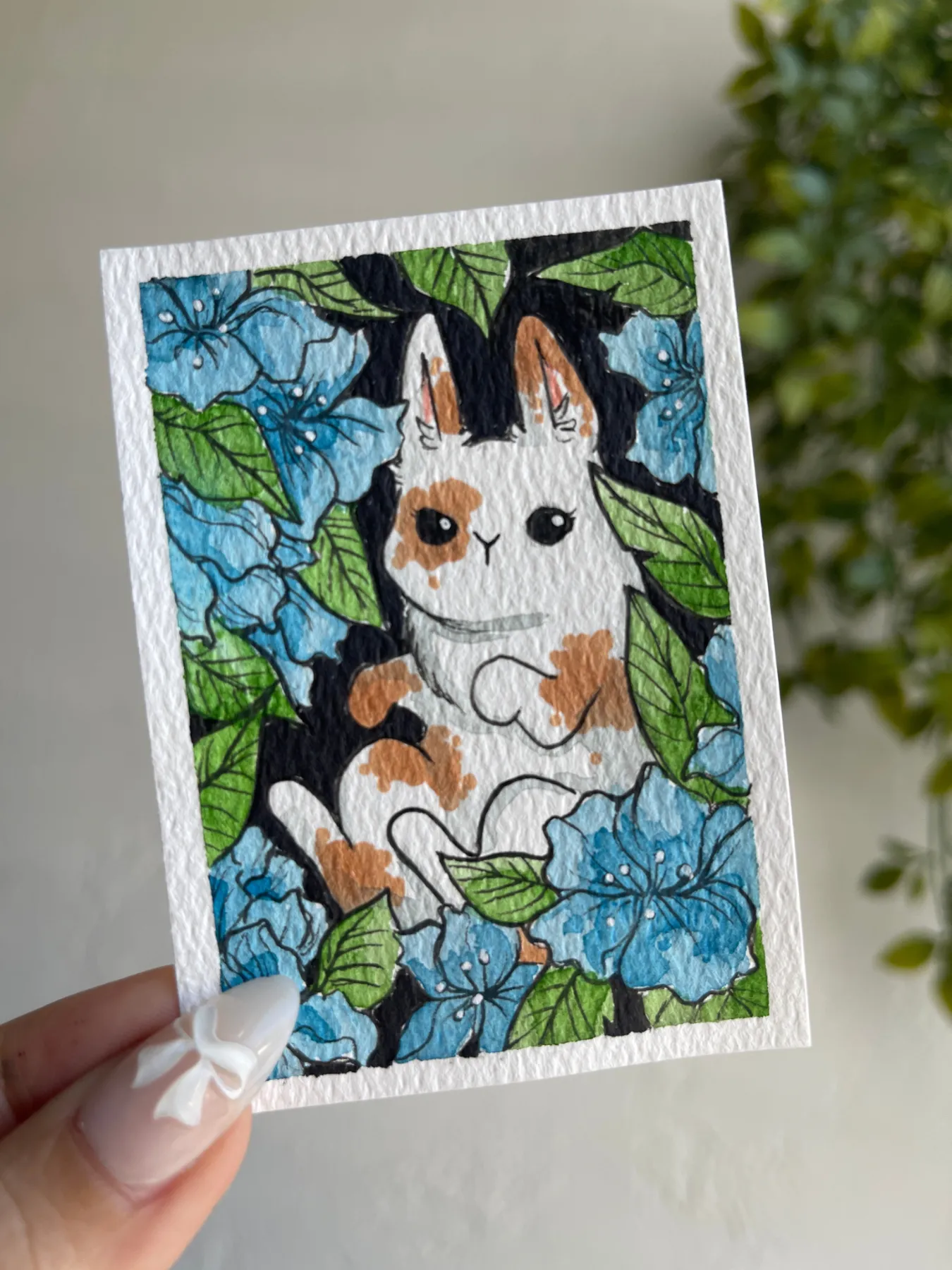 Garden Bunny aceo art card