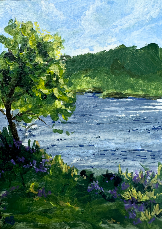 Lake breeze aceo art card