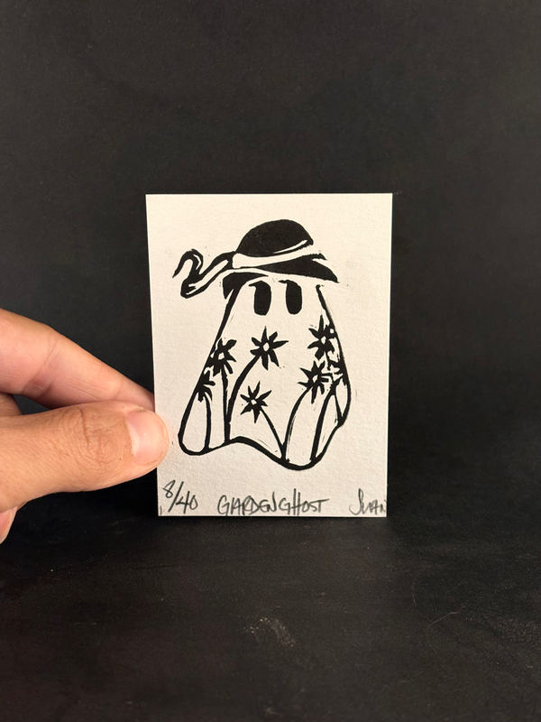 Garden Ghost aceo art card