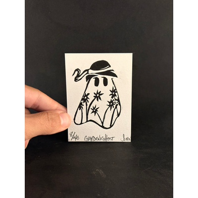 Garden Ghost aceo art card thumbnail 1