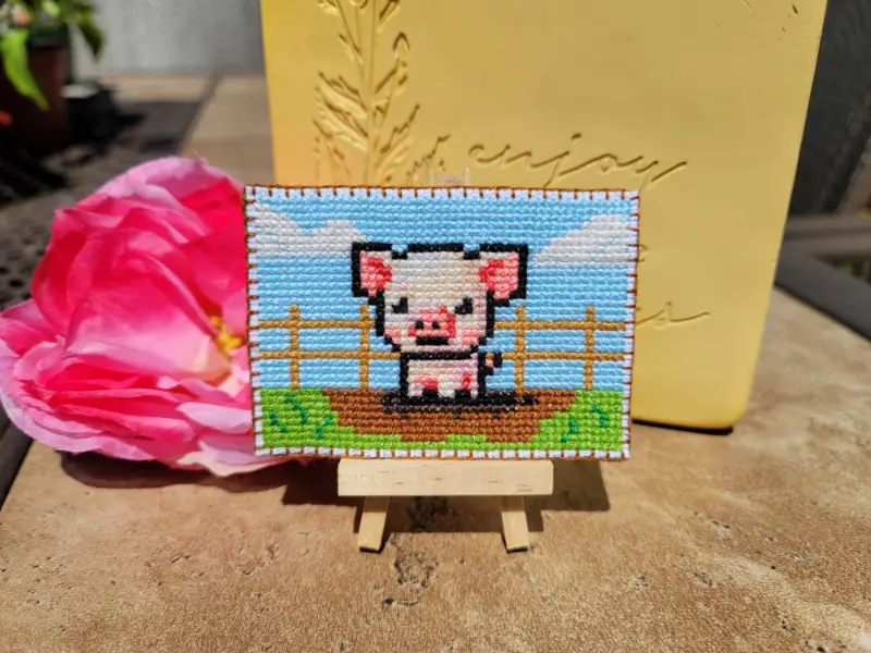 Piggy Pen Pal aceo art card