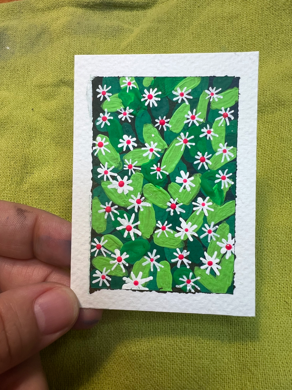 Pink Eye aceo art card