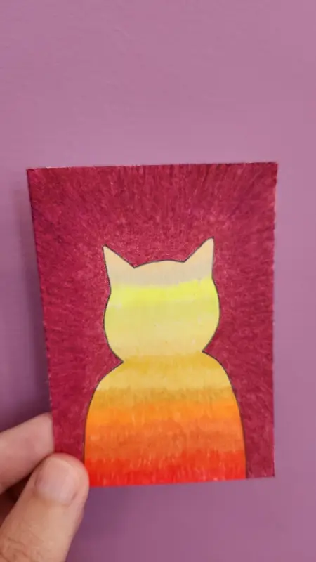 Sunset Cat aceo art card
