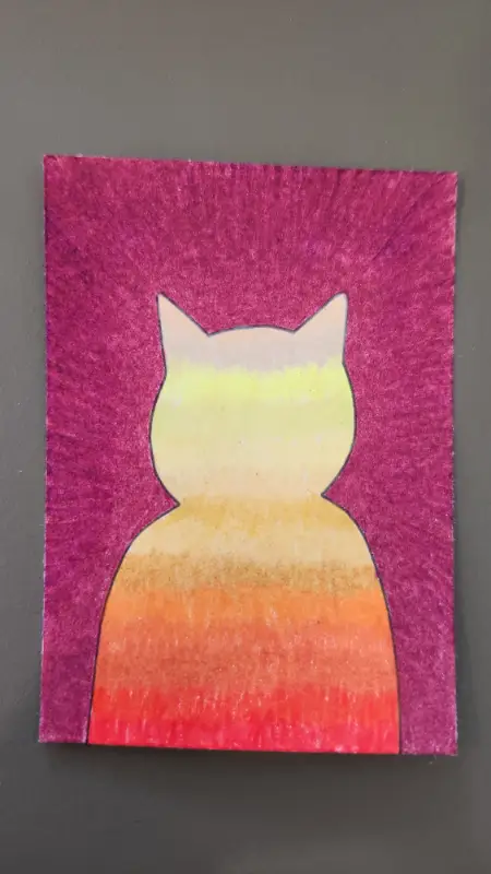 Sunset Cat aceo art card