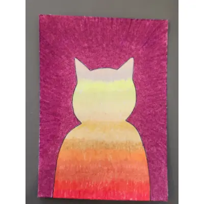Sunset Cat aceo art card thumbnail 2