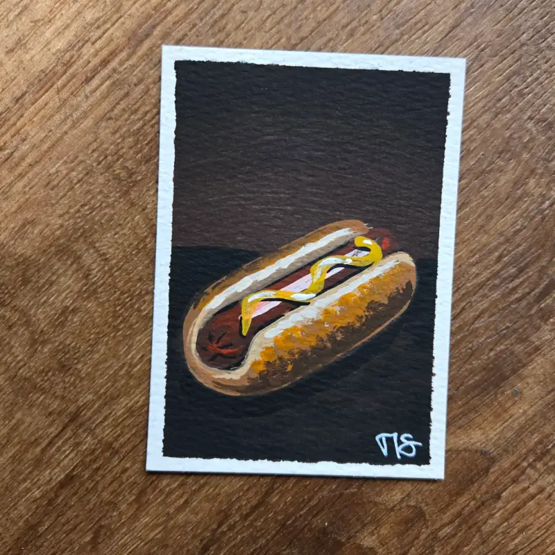 Hot Dog aceo art card