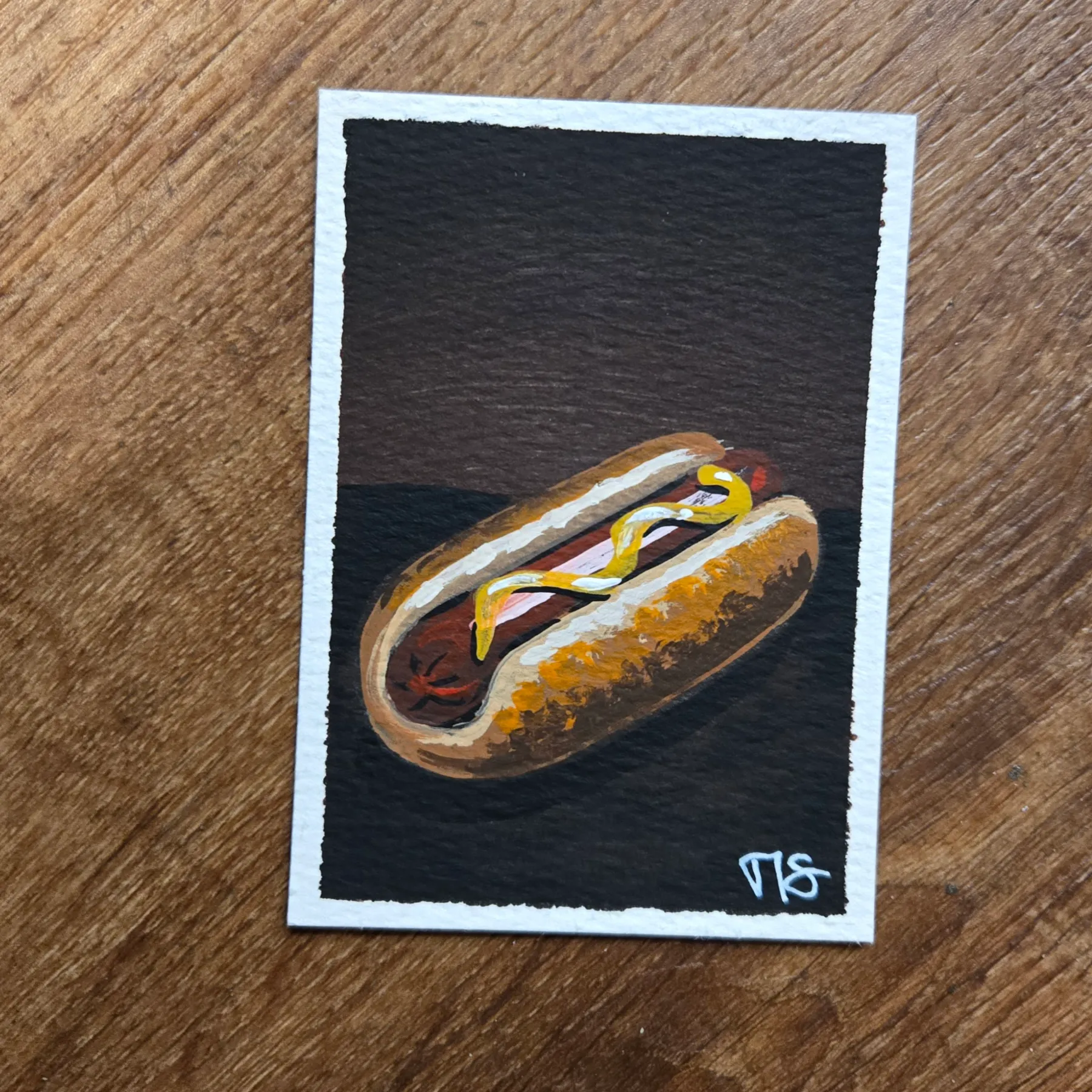 Hot Dog aceo art card