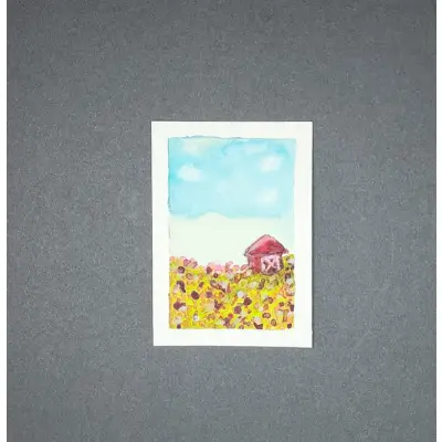 Wildflower field 3 aceo art card thumbnail 1