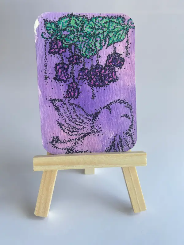 Wisteria – ACEO Original (Flowerlotl Collection 6/8) aceo art card