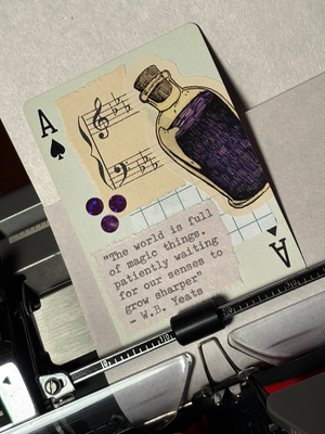 Quote card #78 by Mazerzine purple potion W.B. Yeats aceo art card thumbnail 2