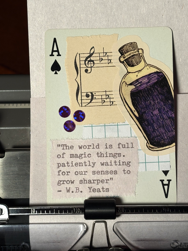 Quote card #78 by Mazerzine purple potion W.B. Yeats aceo art card