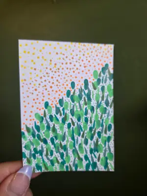 Speckled Green 💚 aceo art card thumbnail 1