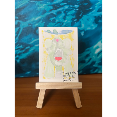 Dog’s World aceo art card thumbnail 2