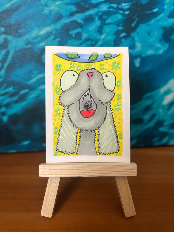 Dog’s World aceo art card