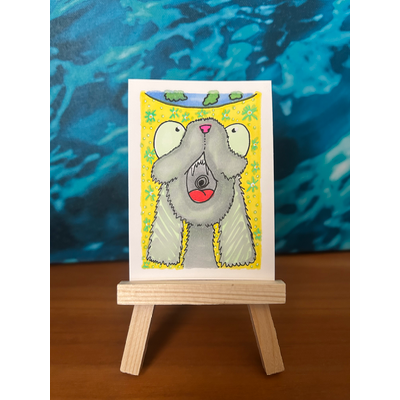 Dog’s World aceo art card thumbnail 1