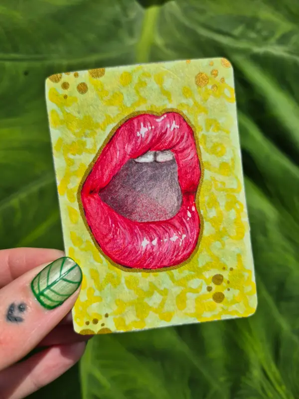 Lips aceo art card