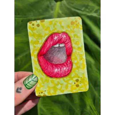 Lips aceo art card thumbnail 1
