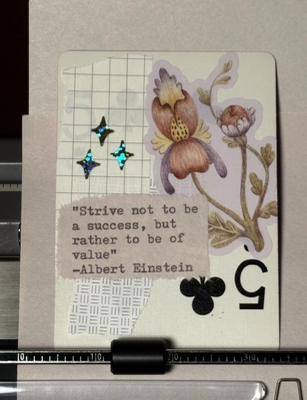 Quote Card #201 by Mazerzine floral Albert Einstein flower aceo art card thumbnail 1