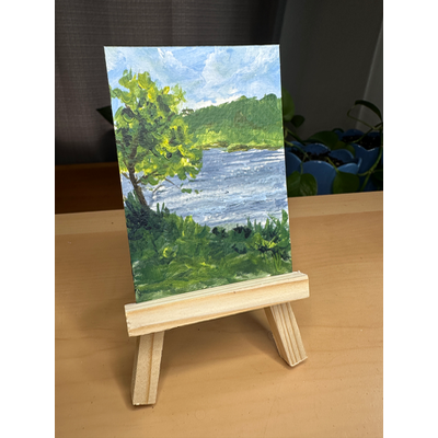 Lake breeze - Plein Air Painting aceo art card thumbnail 2