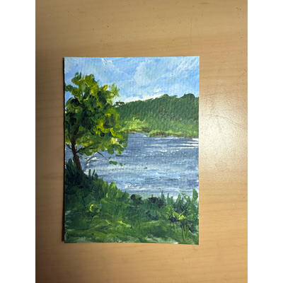 Lake breeze - Plein Air Painting aceo art card thumbnail 3