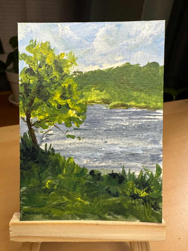 Lake breeze - Plein Air Painting aceo art card