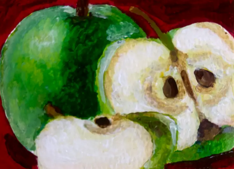 ACEO Original Painting Apple Slices (2.5 by 3.5) Art Cards aceo art card