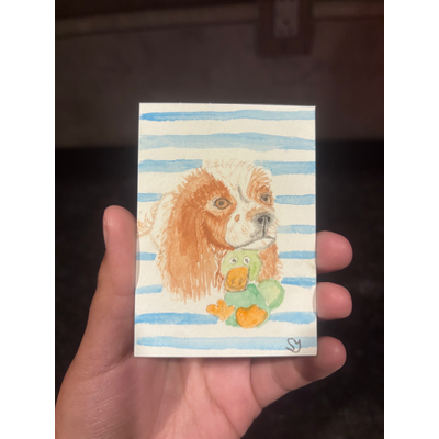 Cavalier King Charles Spaniel aceo art card thumbnail 1