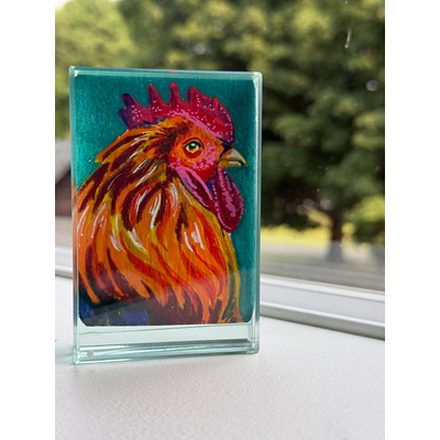 Lucky Rooster aceo art card thumbnail 2