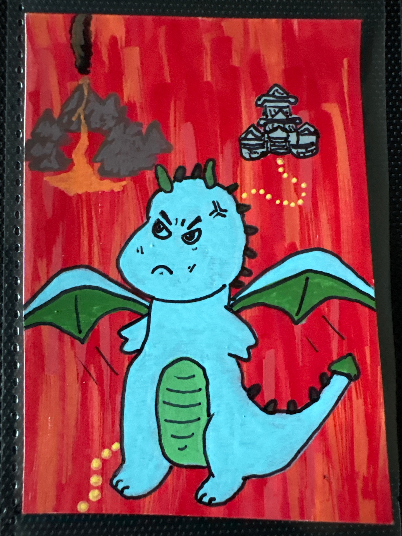 Dragon emperor aceo art card