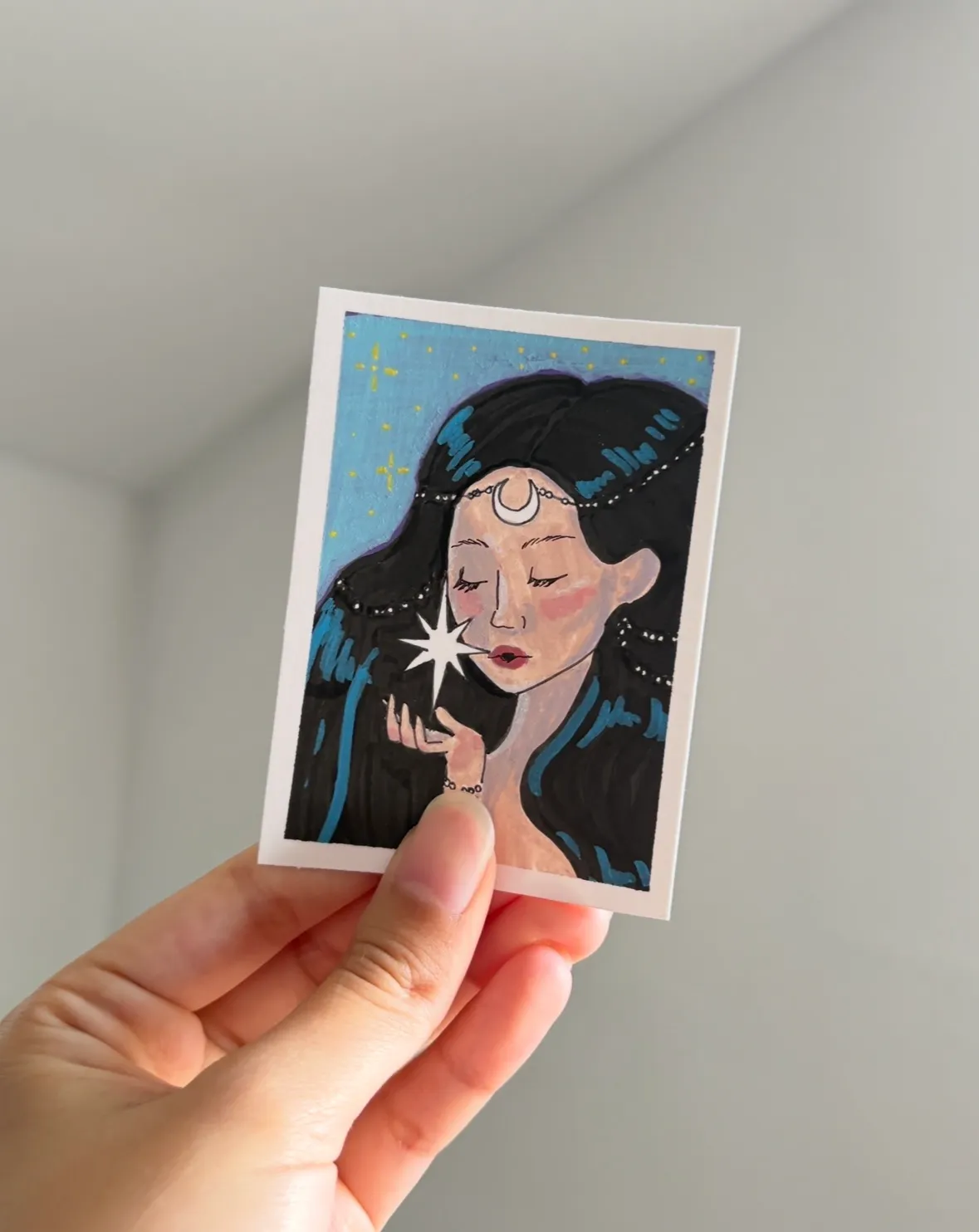 Moon Goddess - Whimsical Series by BukoTats aceo art card