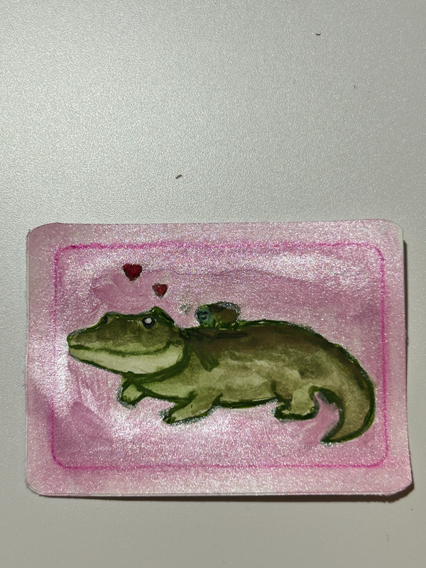 Two best friends aceo art card